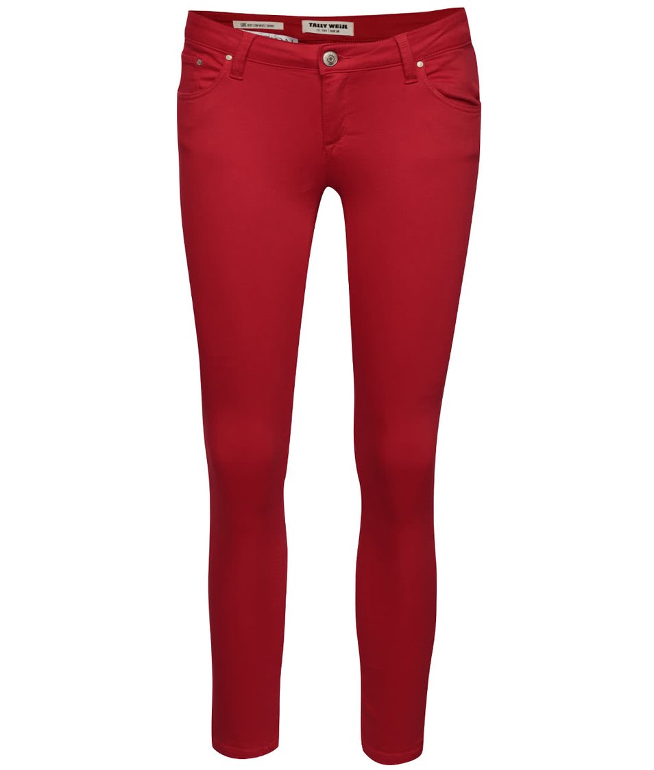 Červené skinny džíny s nízkým pasem TALLY WEiJL