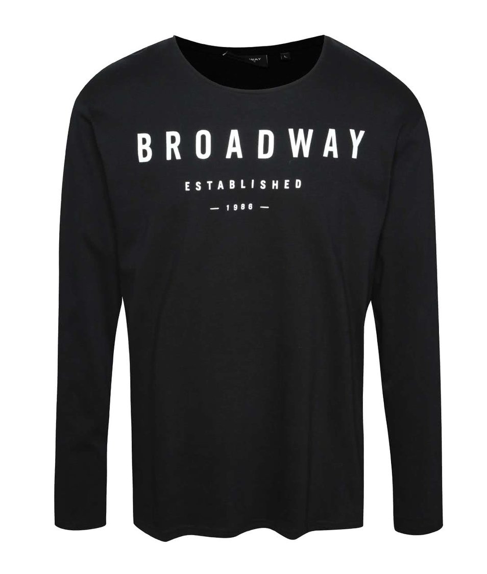 Černé pánské triko s dlouhým rukávem Broadway
