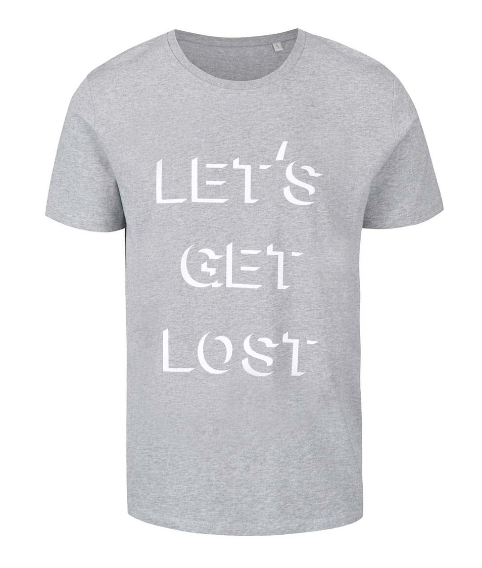 Šedé pánské žíhané triko ZOOT Originál Let´s Get Lost