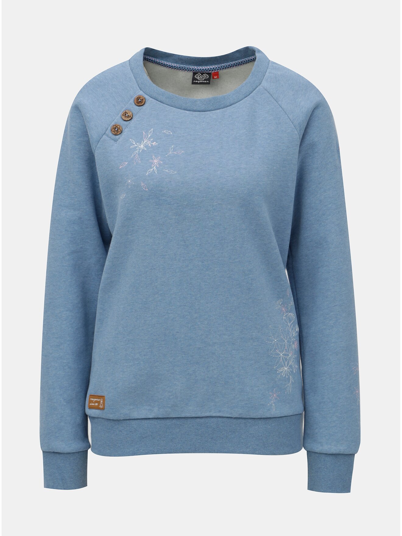 Modrá dámská mikina s potiskem a knoflíky Ragwear