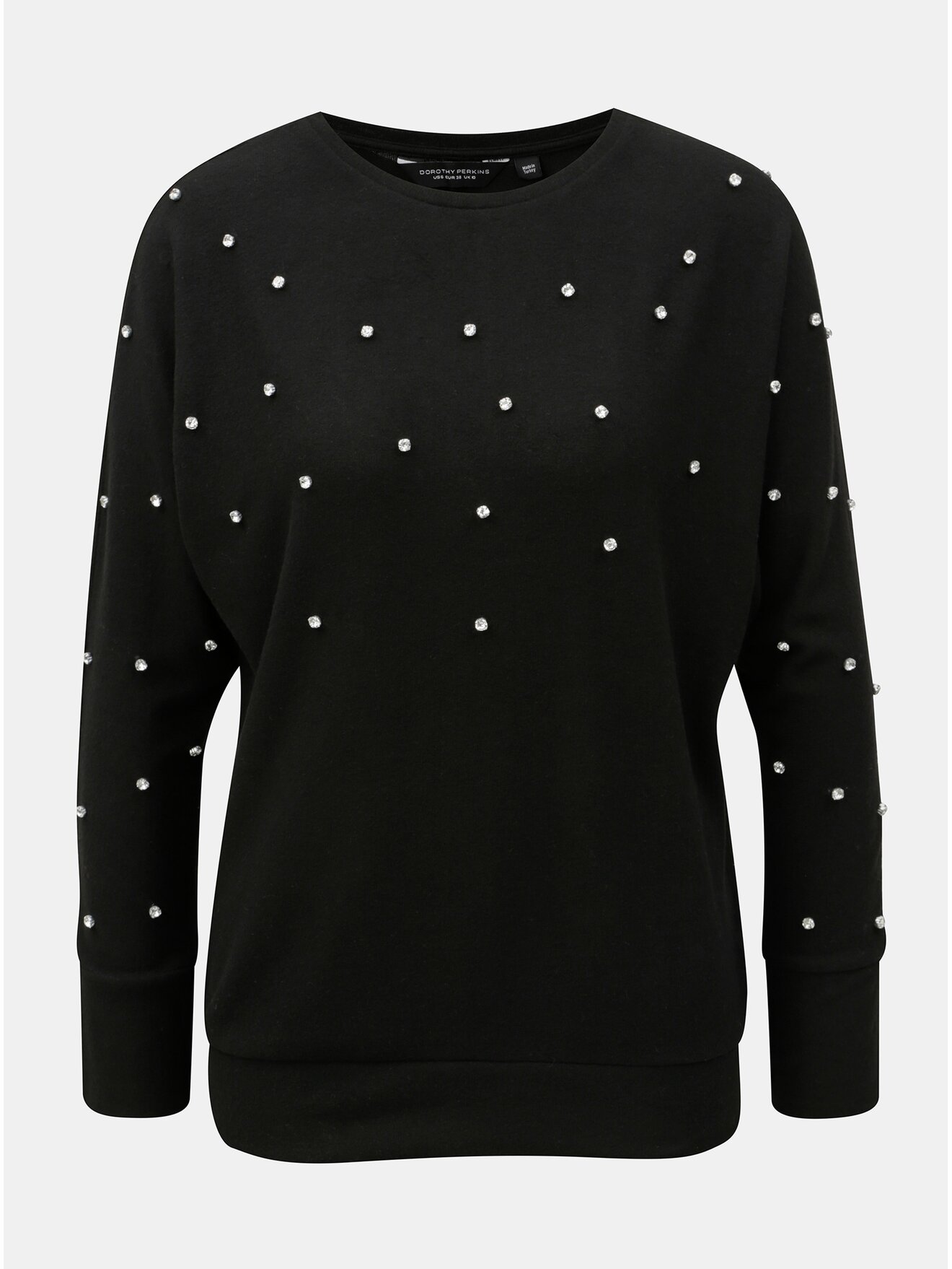Černý volný svetr s kamínky Dorothy Perkins