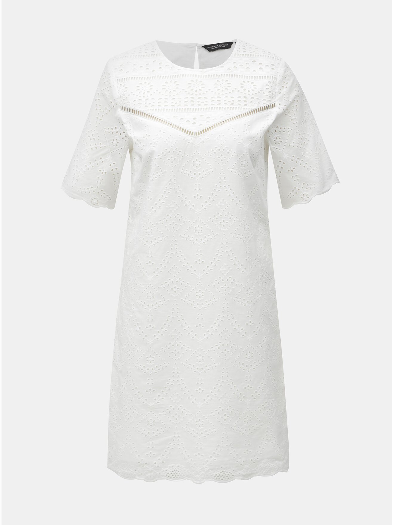 Bílé šaty s madeirou Dorothy Perkins