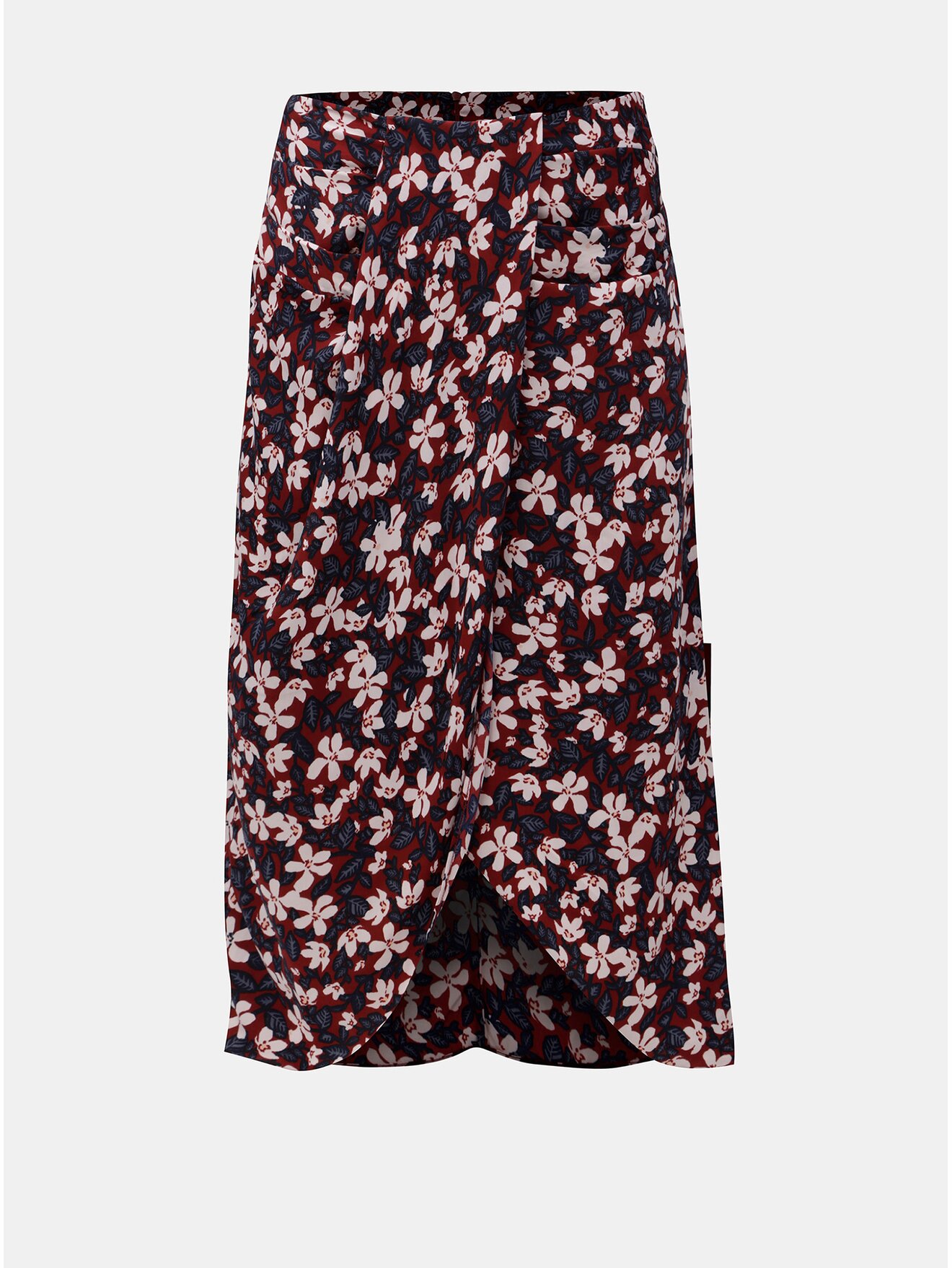 Vínová květovaná sukně VERO MODA Billia