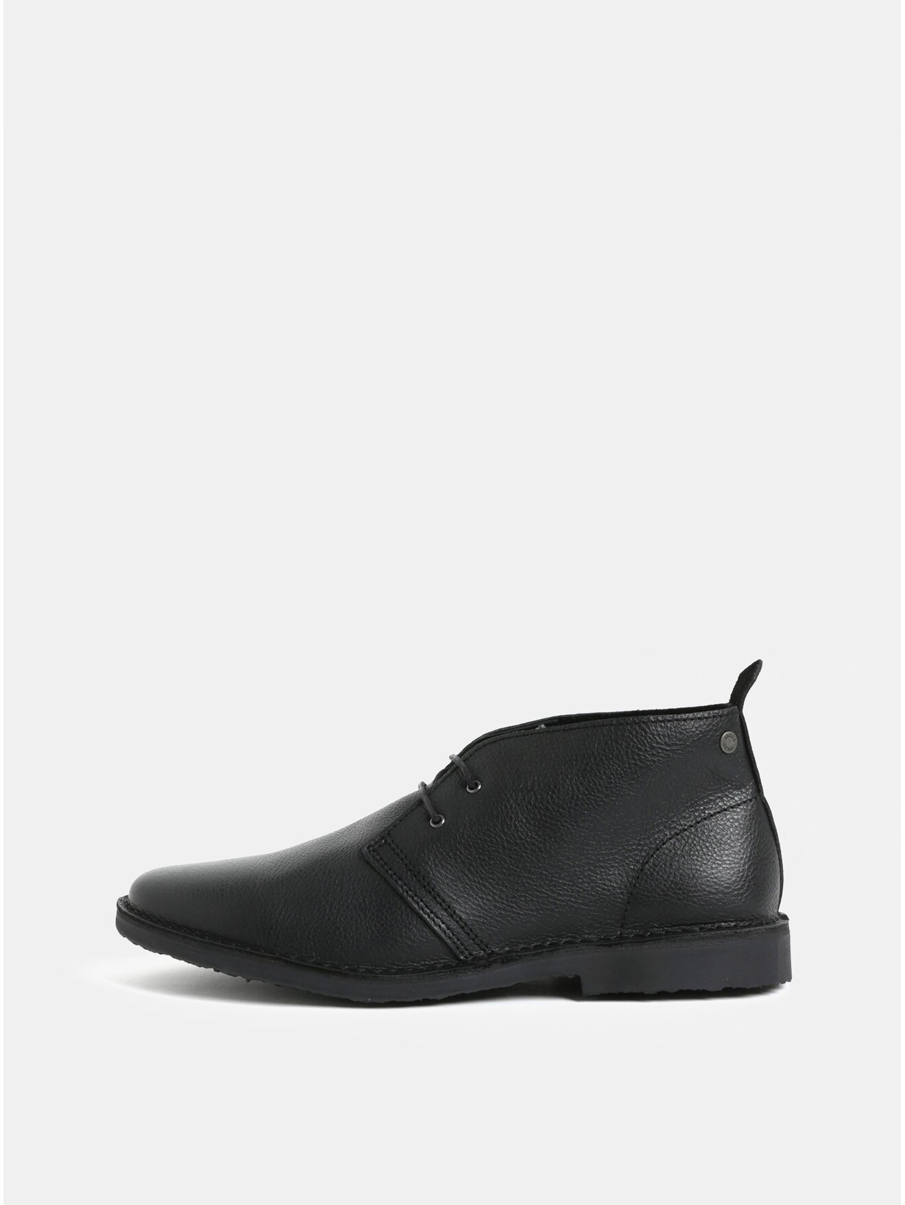 Černé pánské kožené kotníkové boty Jack & Jones Gobi