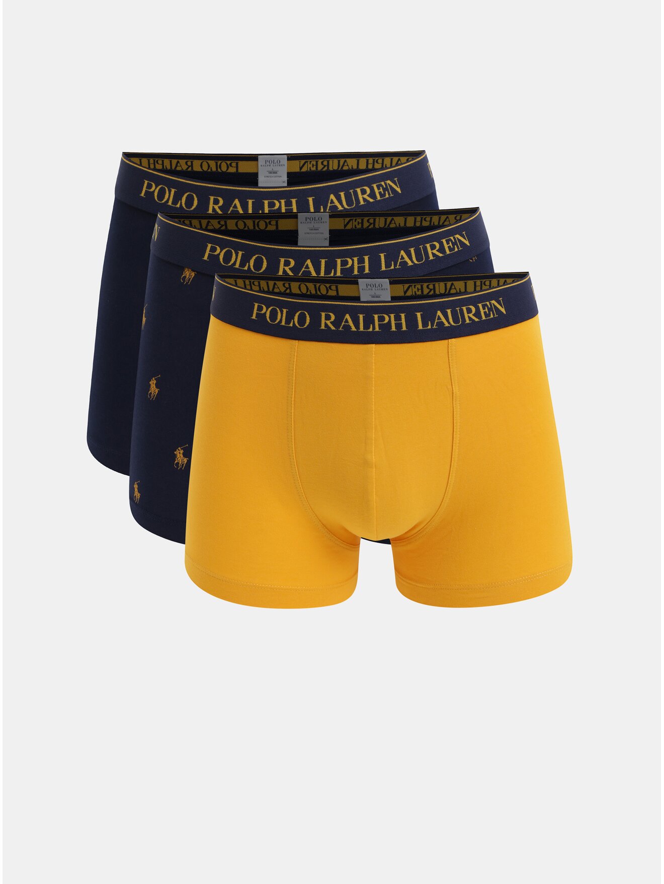 Sada tří boxerek v tmavě modré a žluté barvě POLO Ralph Lauren