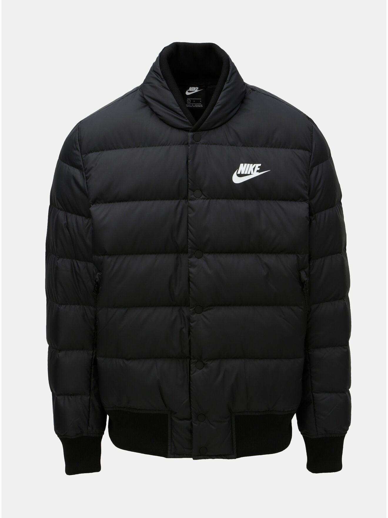 Černá pánská prošívaná péřová bunda Nike Fill