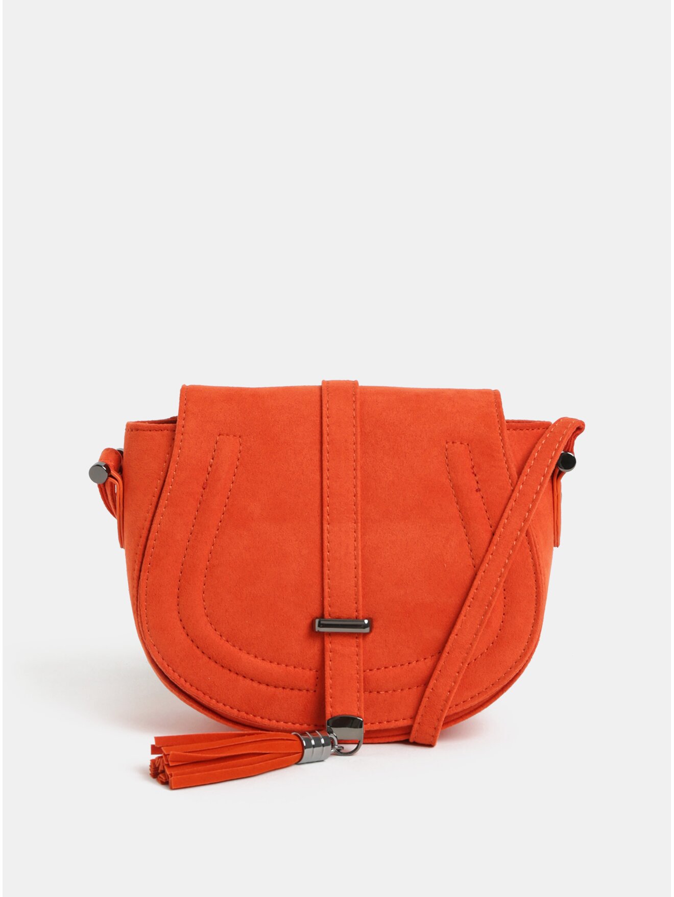 Oranžová crossbody kabelka v semišové úpravě s třásní Dorothy Perkins