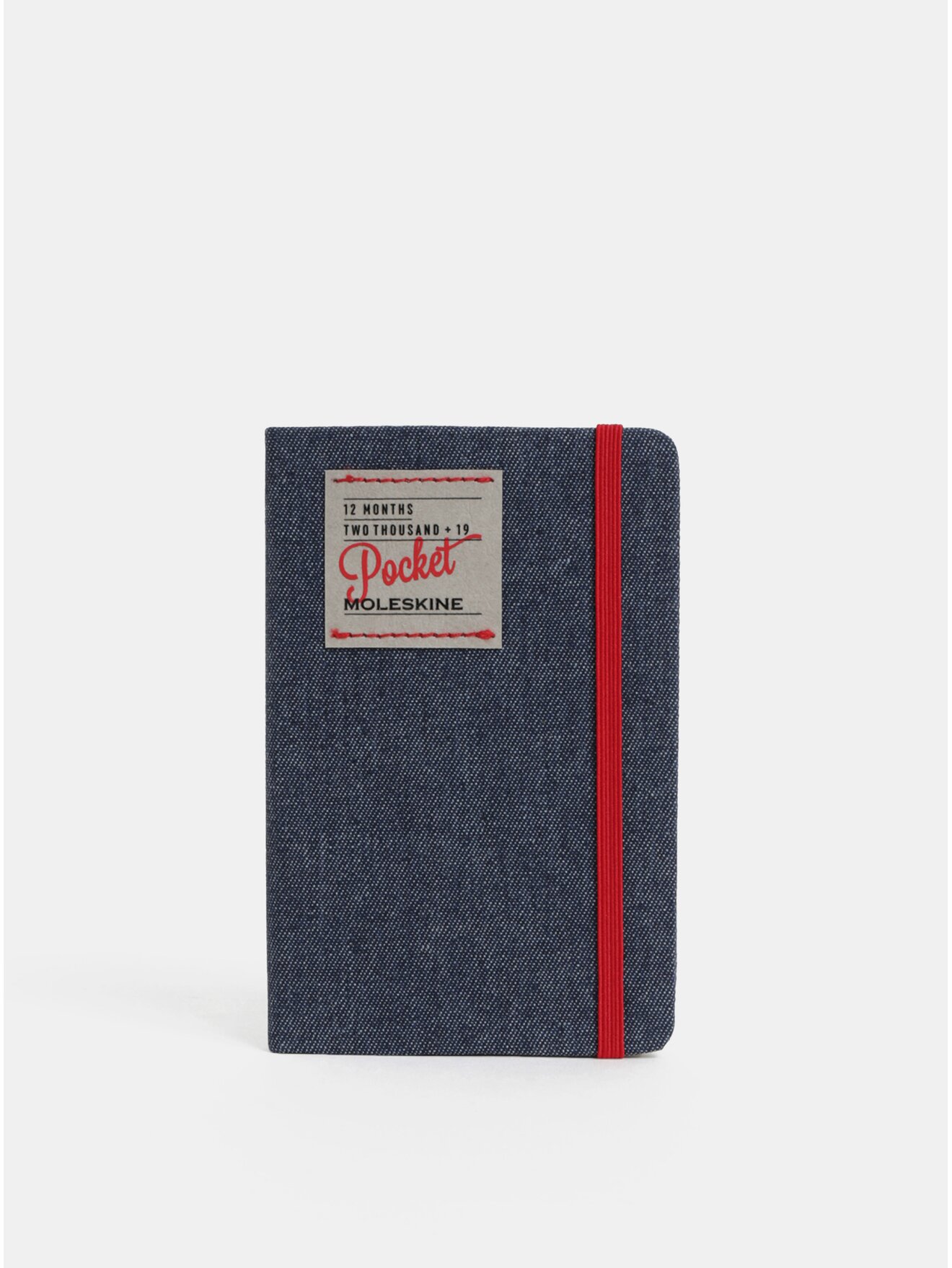Modrý džínový týdenní mini diář se samolepkami na rok 2019 Moleskine A6