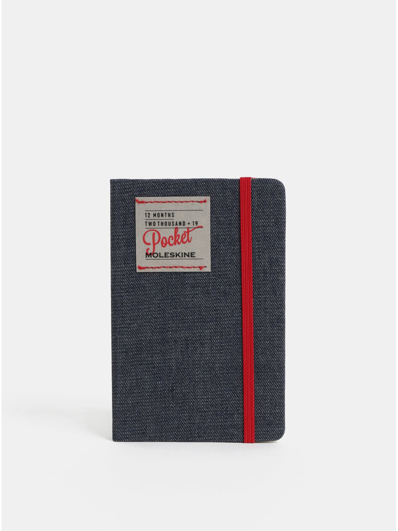 Modrý džínový denní mini diář se samolepkami na rok 2019 Moleskine A6