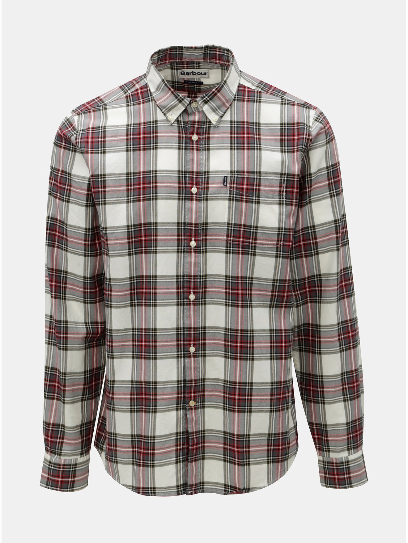 Červeno-bílá kostkovaná košile s náprsní kapsou Barbour Endsleigh Highland Check