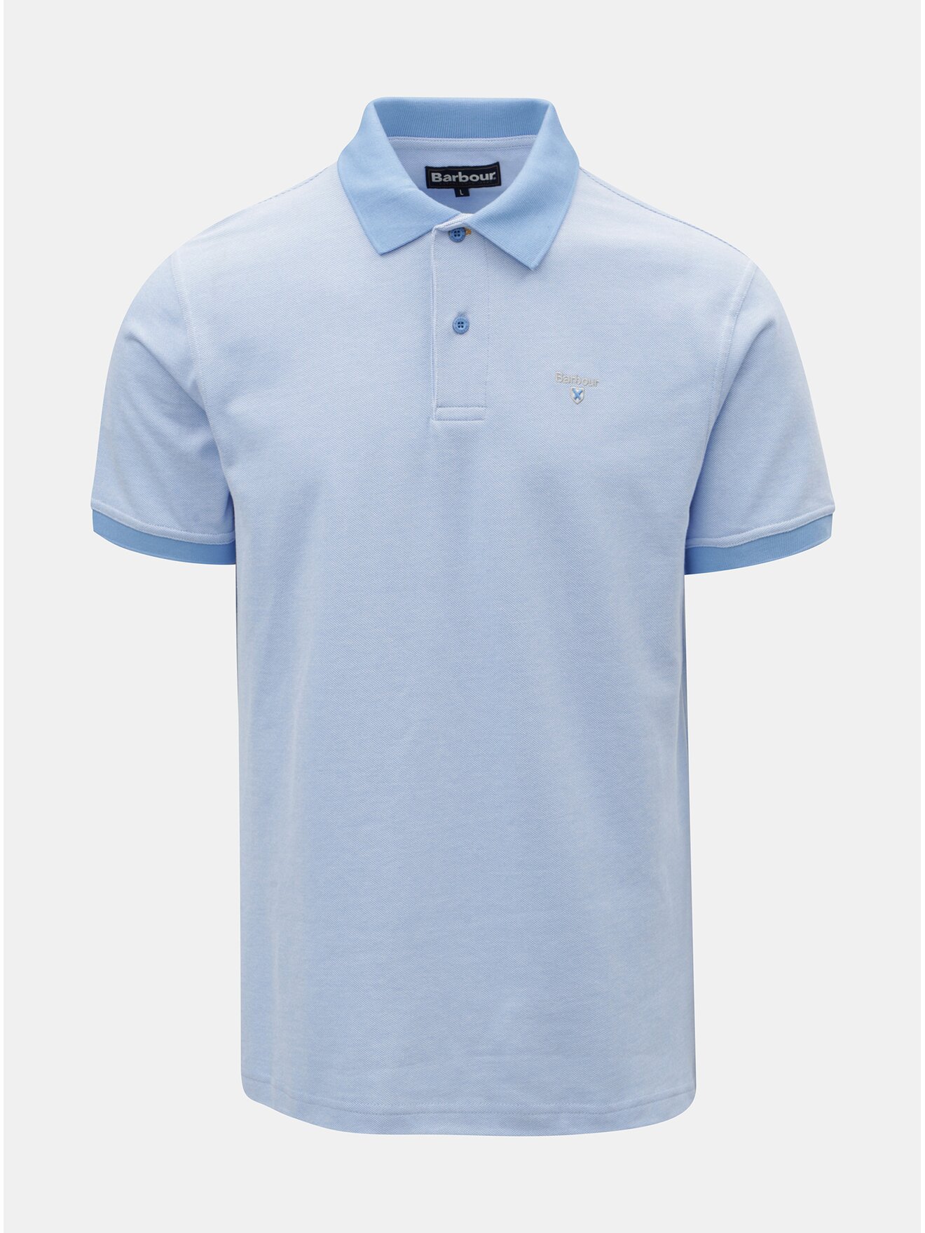 Světle modré polo tričko s drobnou výšivkou Barbour Sports Polo Mix