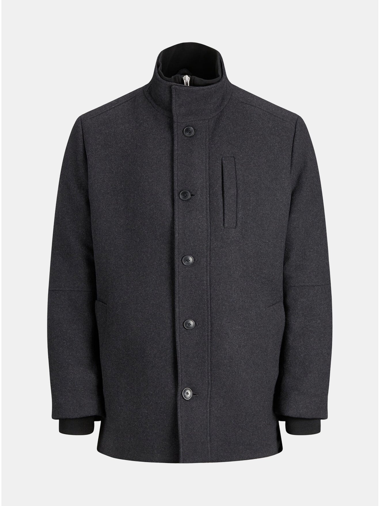 Tmavě šedý zimní kabát s příměsí vlny Jack & Jones Duane