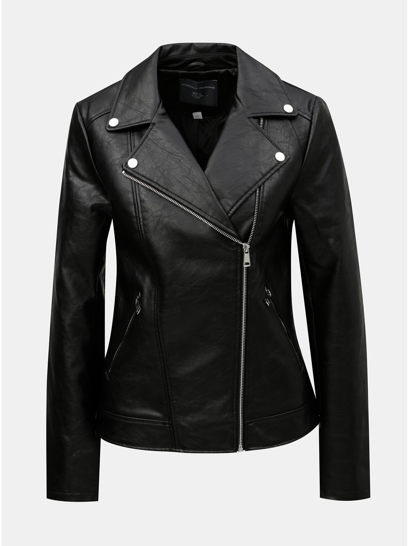 Černý koženkový křivák Dorothy Perkins Tall