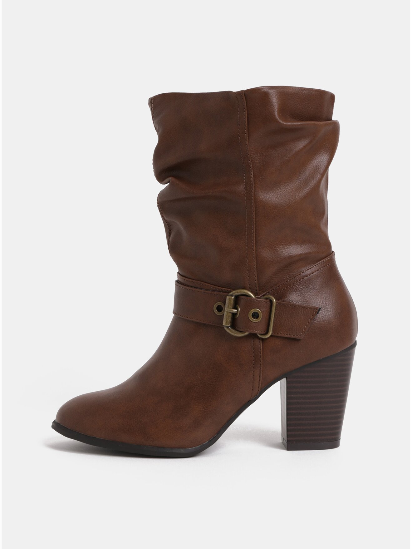 Hnědé nízké kozačky na podpatku Dorothy Perkins Klarissa