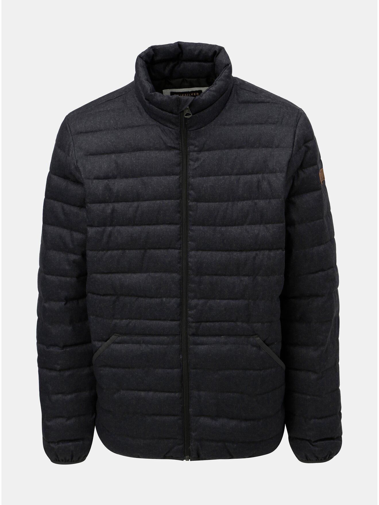 Tmavě šedá pánská prošívaná voděodolná zimní bunda Quiksilver Scaly