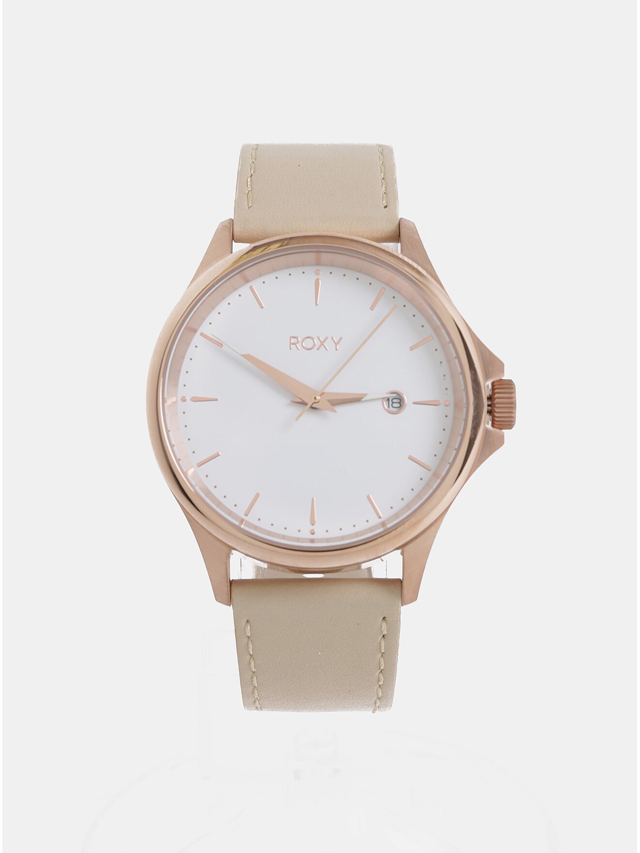 Dámské hodinky s béžovým koženým páskem Roxy Messenger