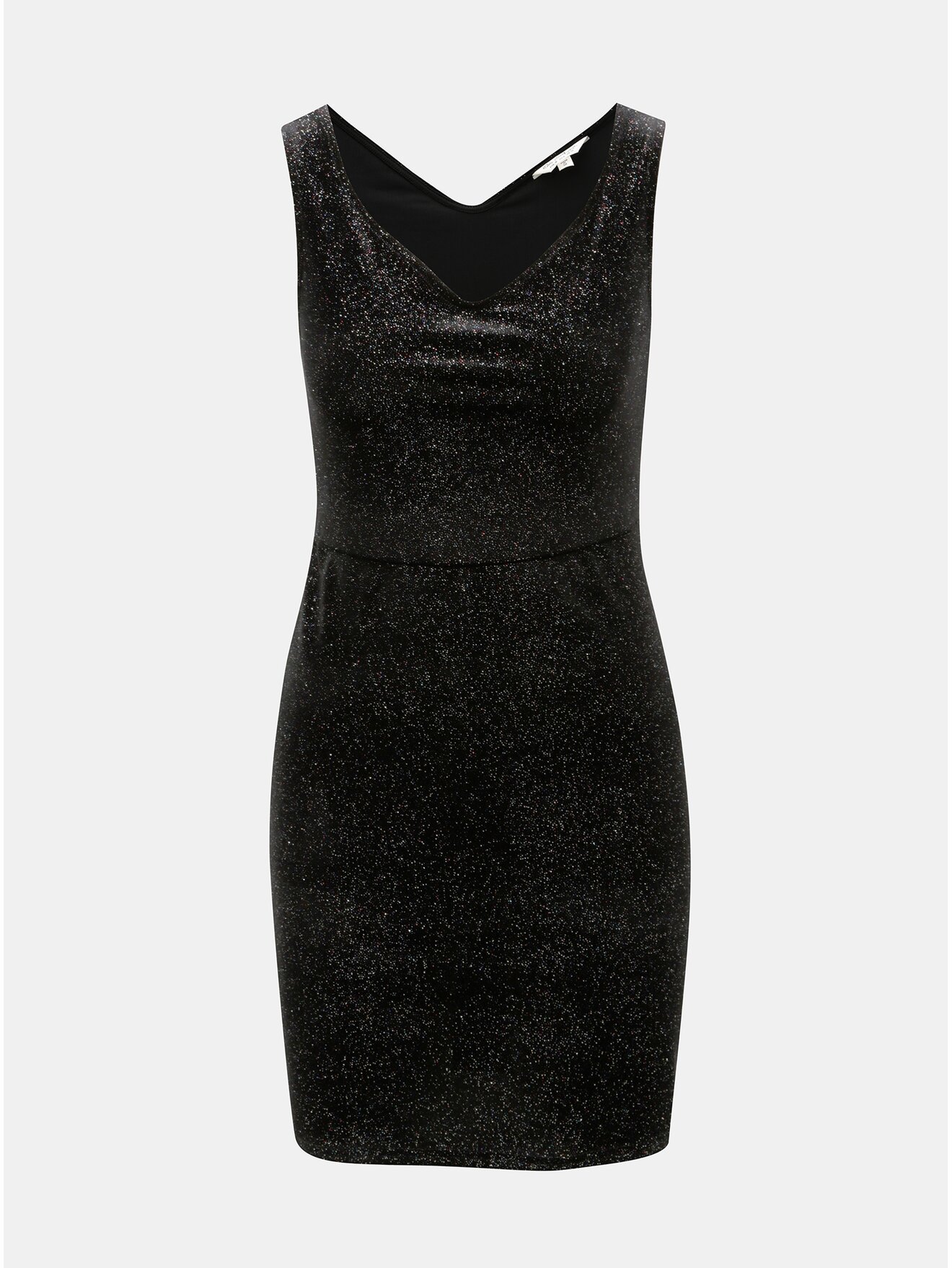 Černé pouzdrové minišaty se třpytivým efektem Miss Selfridge Glitter