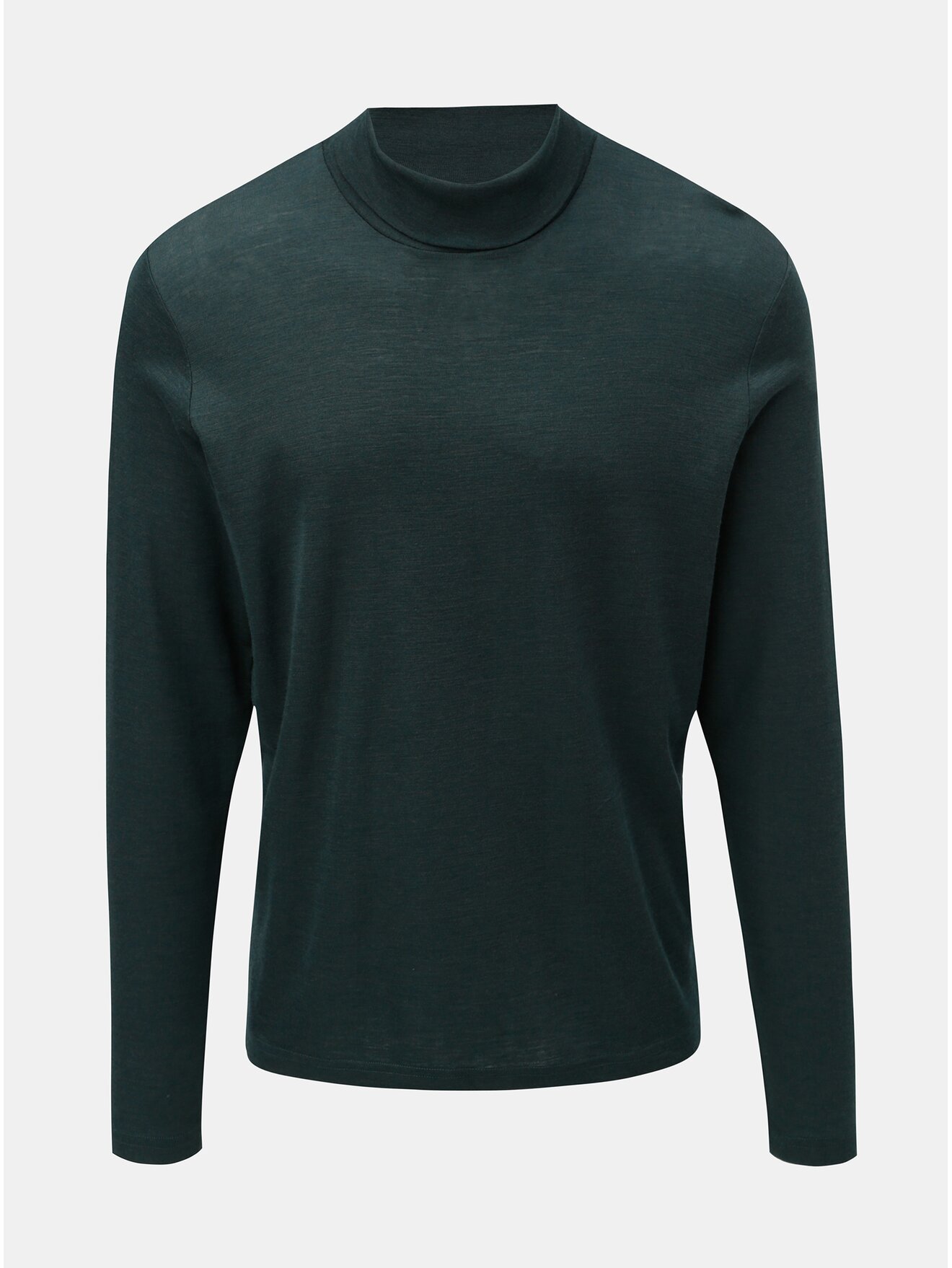Tmavě zelený basic rolák z Merino vlny SUIT Corbin