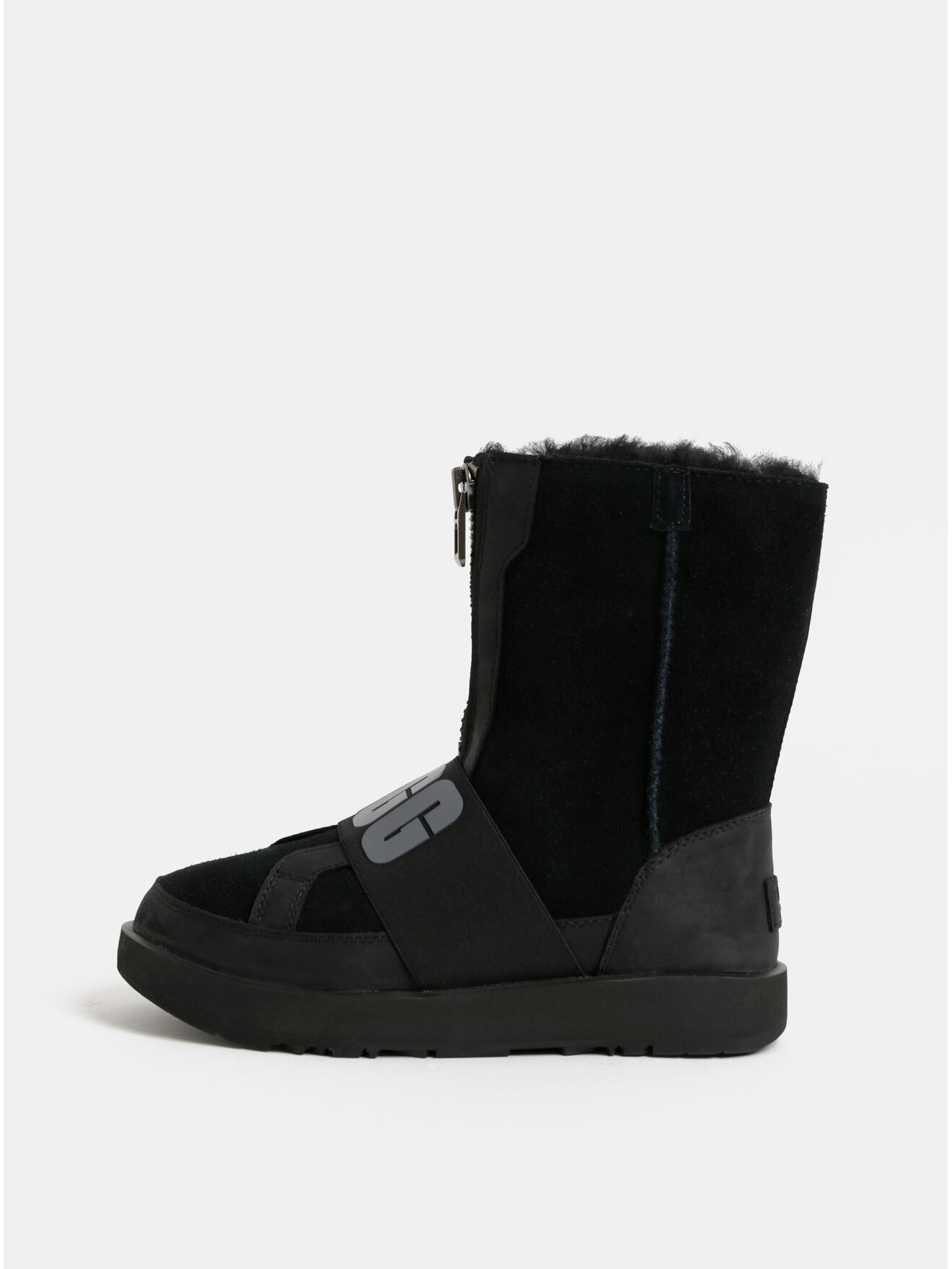 Černé voděodolné semišové zimní boty s vnitřním kožíškem UGG Conness