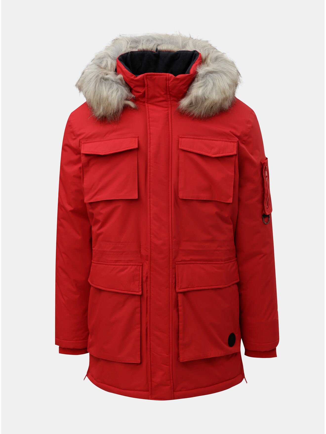 Červená zimní nepromokavá parka ONLY & SONS Stephan