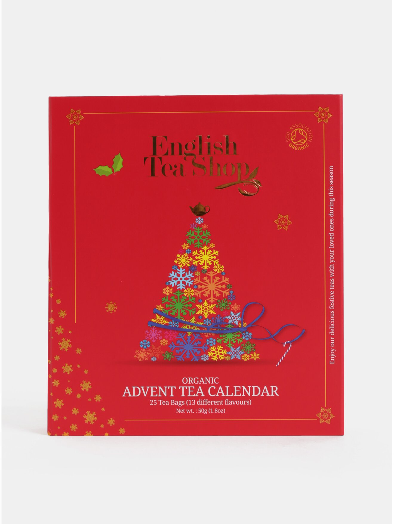 Červený čajový adventní kalendář English Tea Shop