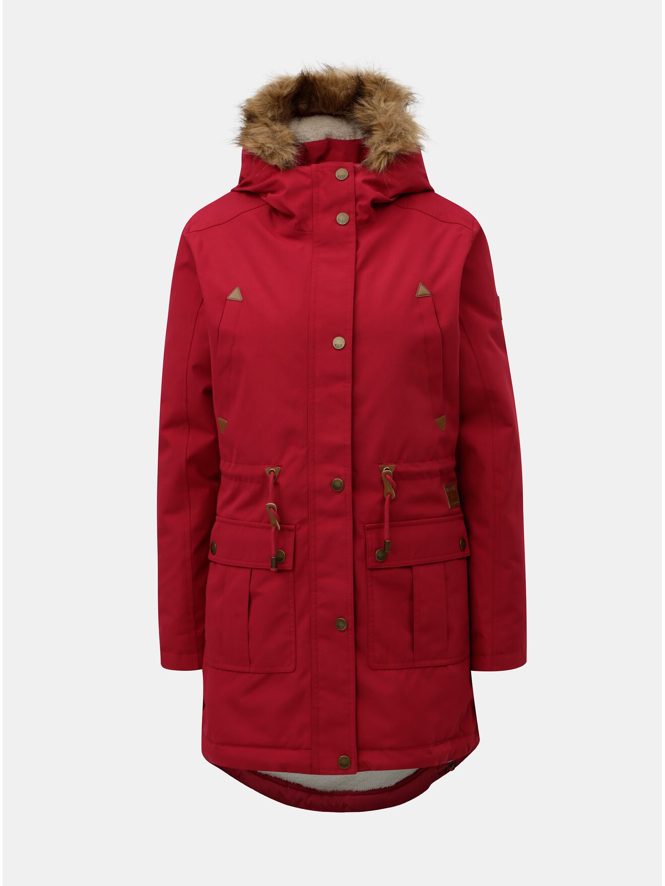 Tmavě růžová dámská zimní parka s vnitřním umělým kožíškem Meatfly Rainy