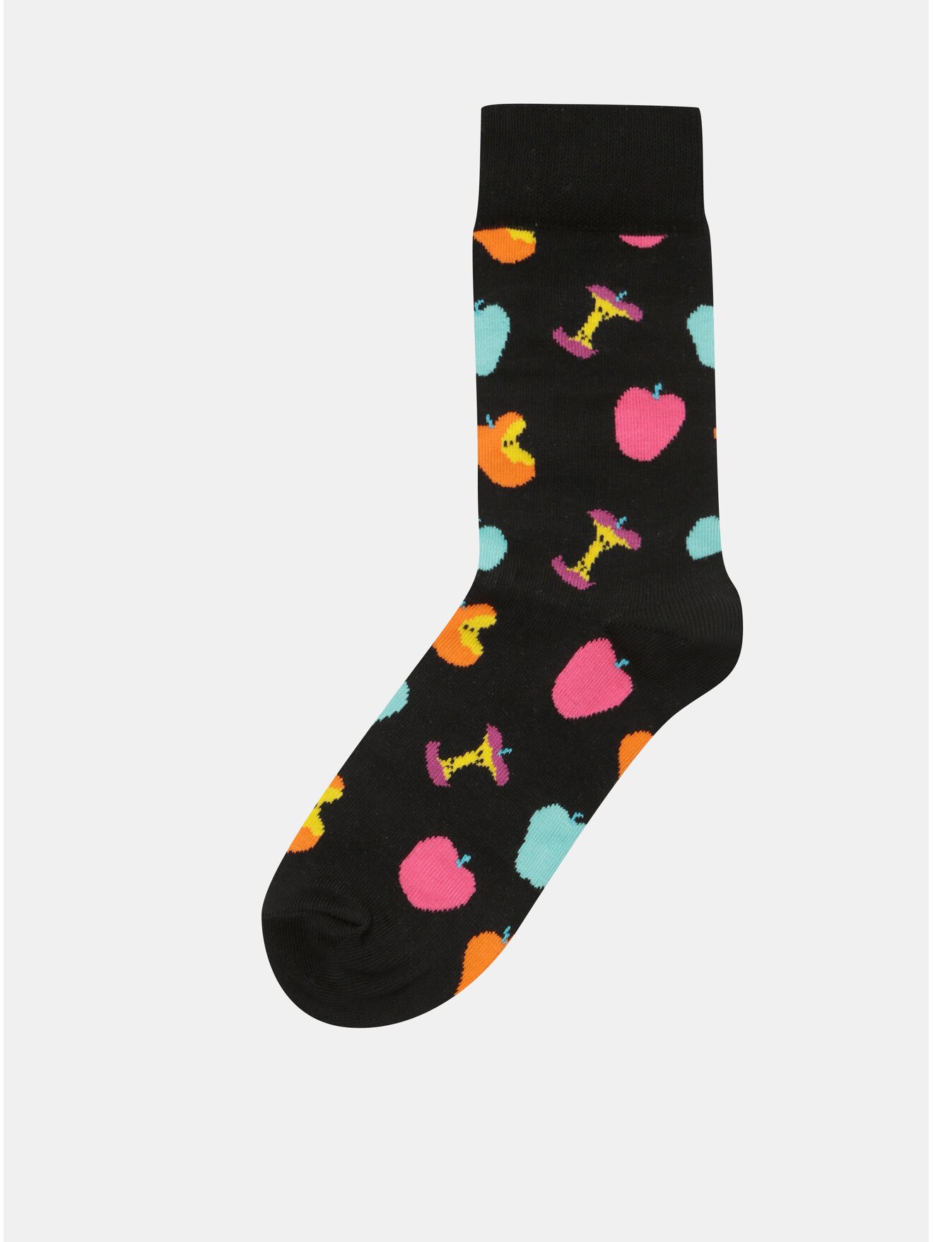 Černé dámské ponožky s motivem jablek Happy Socks Apple Sock