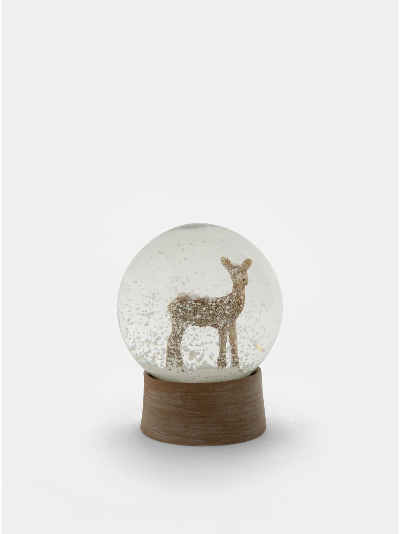 Hnědé vánoční sněžítko s motivem srnky Sass & Belle Glitzy Gold Deer