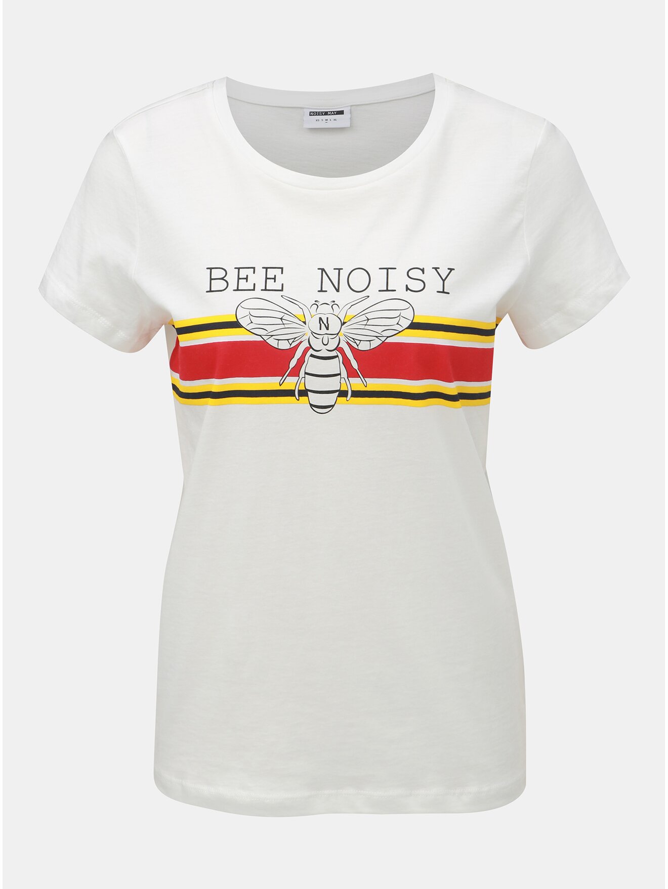 Krémové tričko s potiskem včely Noisy May Nate