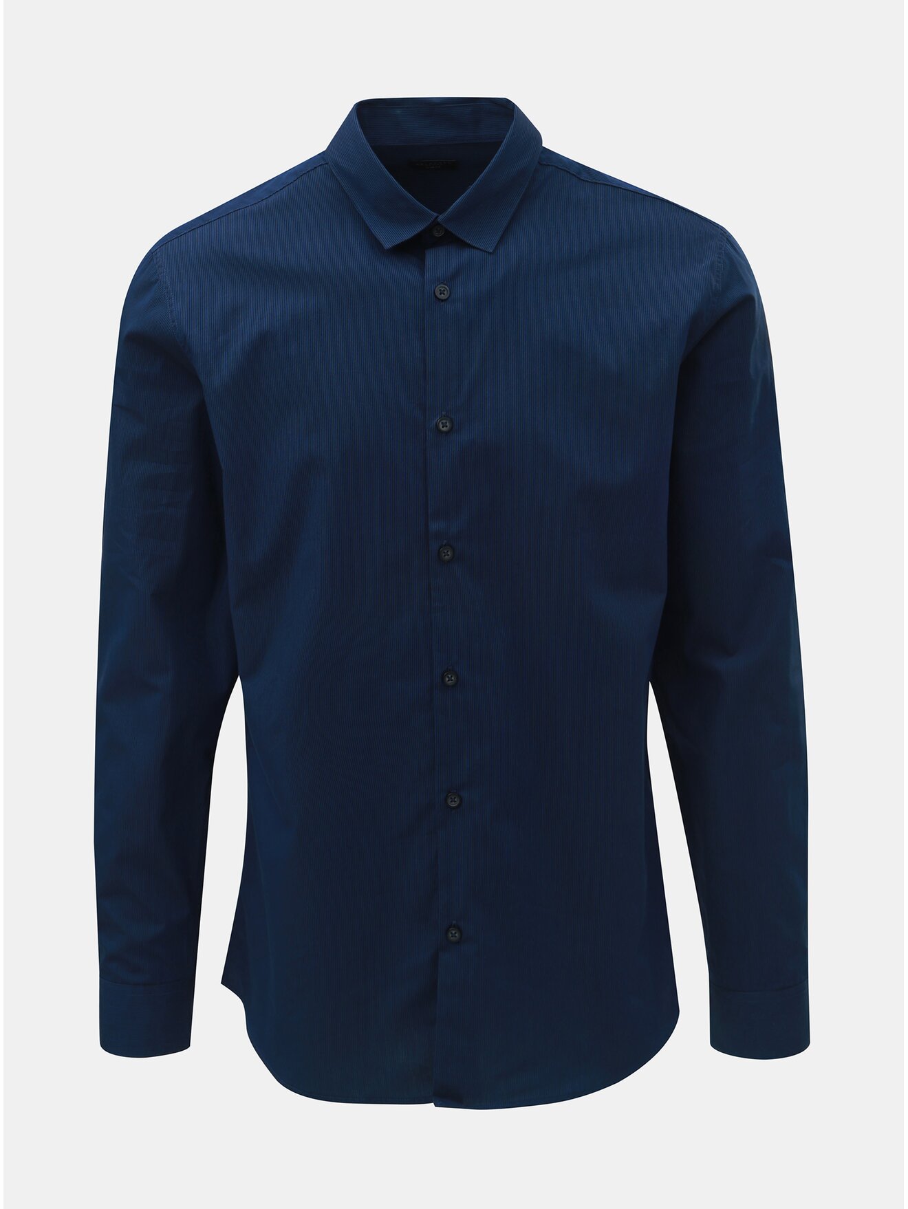 Tmavě modrá slim fit košile s drobnými pruhy Selected Homme Slim John