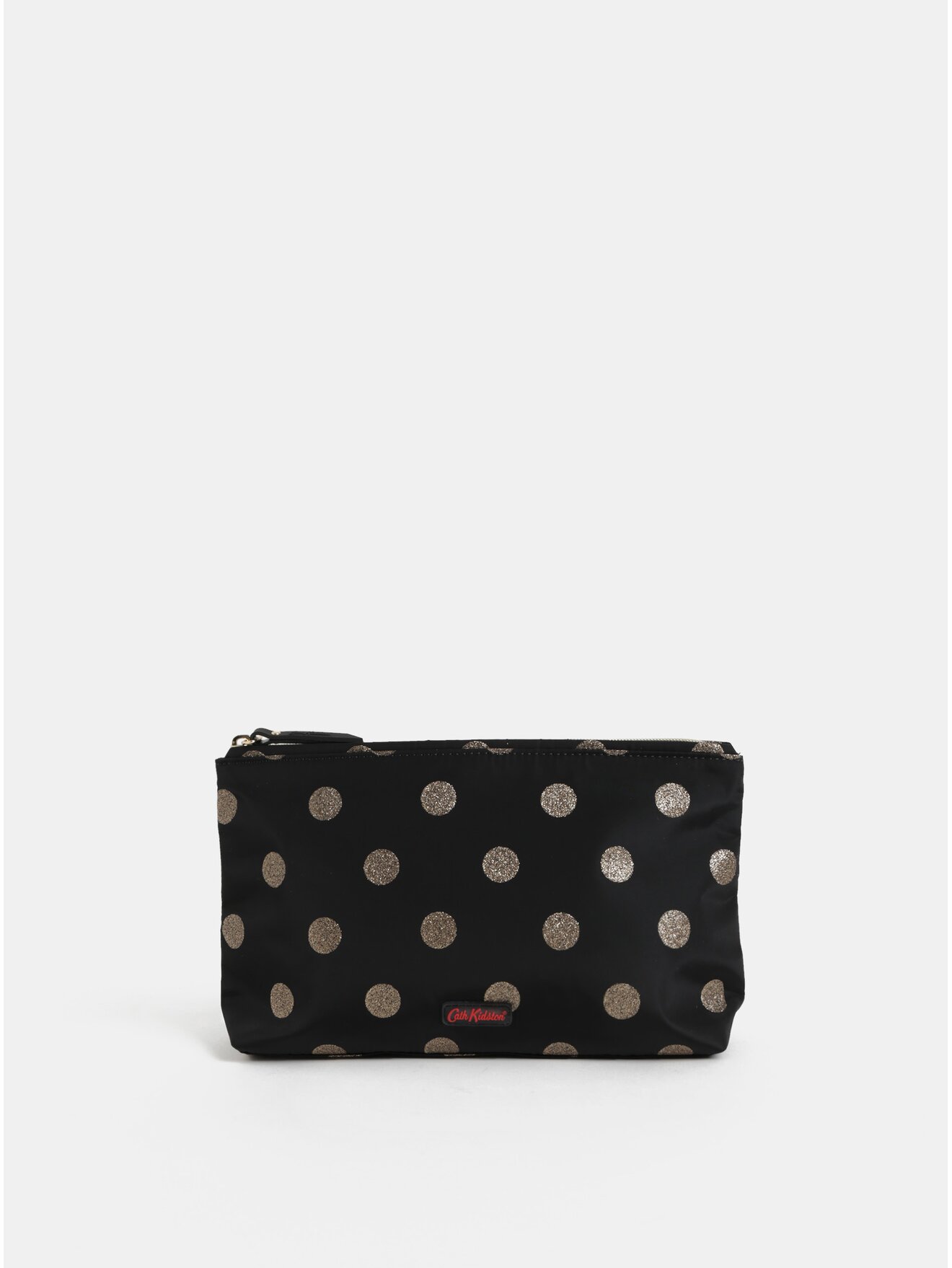 Zlato-černá dámská puntíkovaná kosmetická taštička Cath Kidston