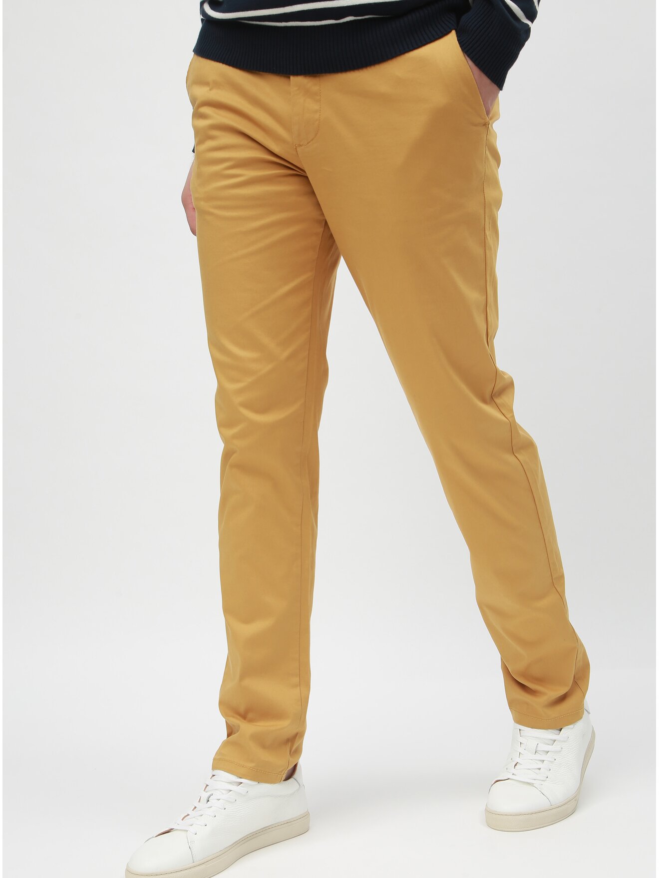 Žluté slim kalhoty s páskem Selected Homme Yard