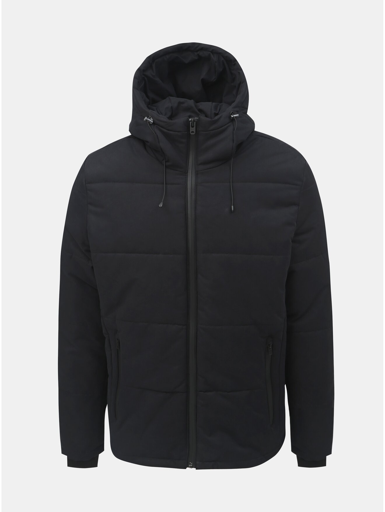 Černá zimní voděodpudivá bunda s kapucí Jack & Jones