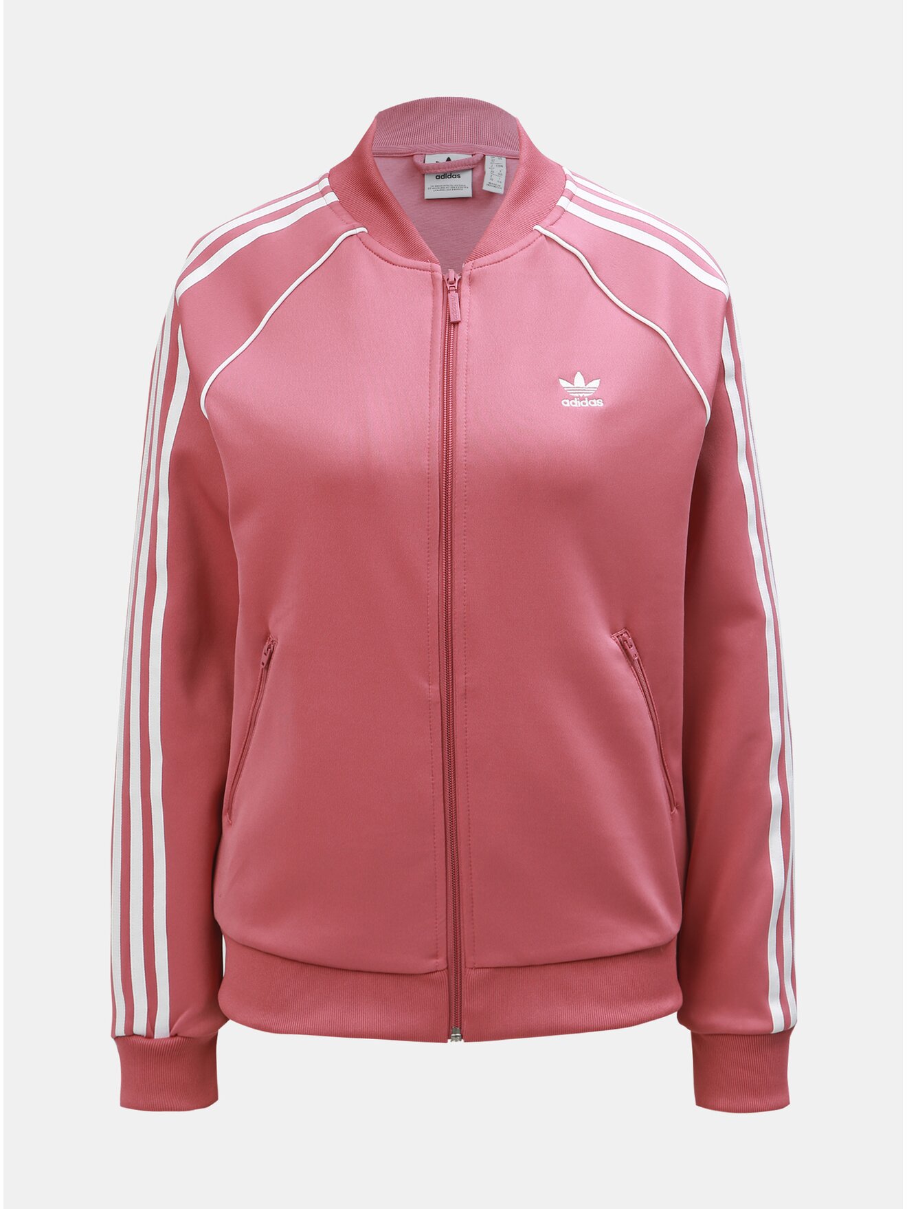 Růžová dámská mikina na zip adidas Originals