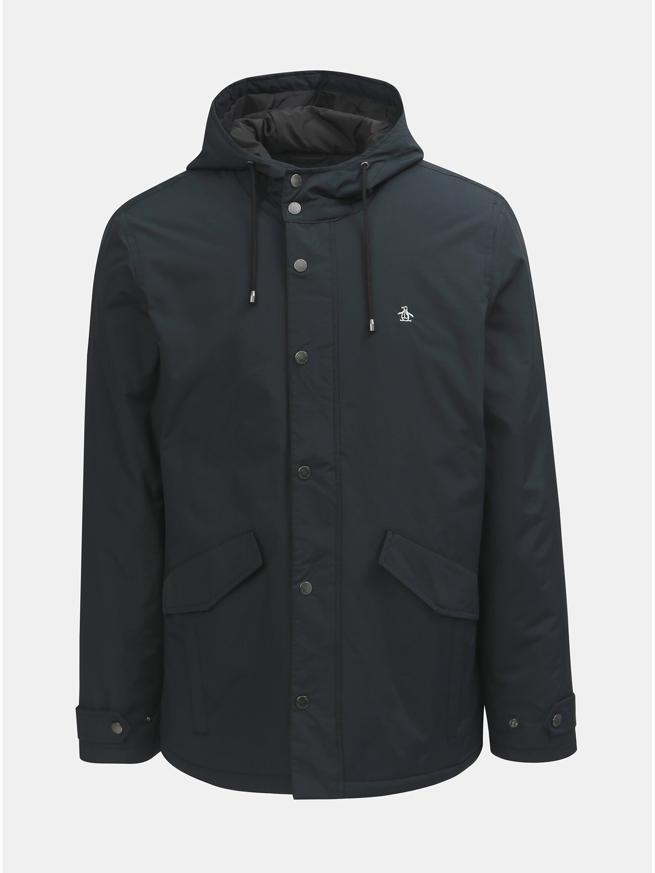Tmavě modrá nepromokavá zimní bunda s kapucí Original Penguin