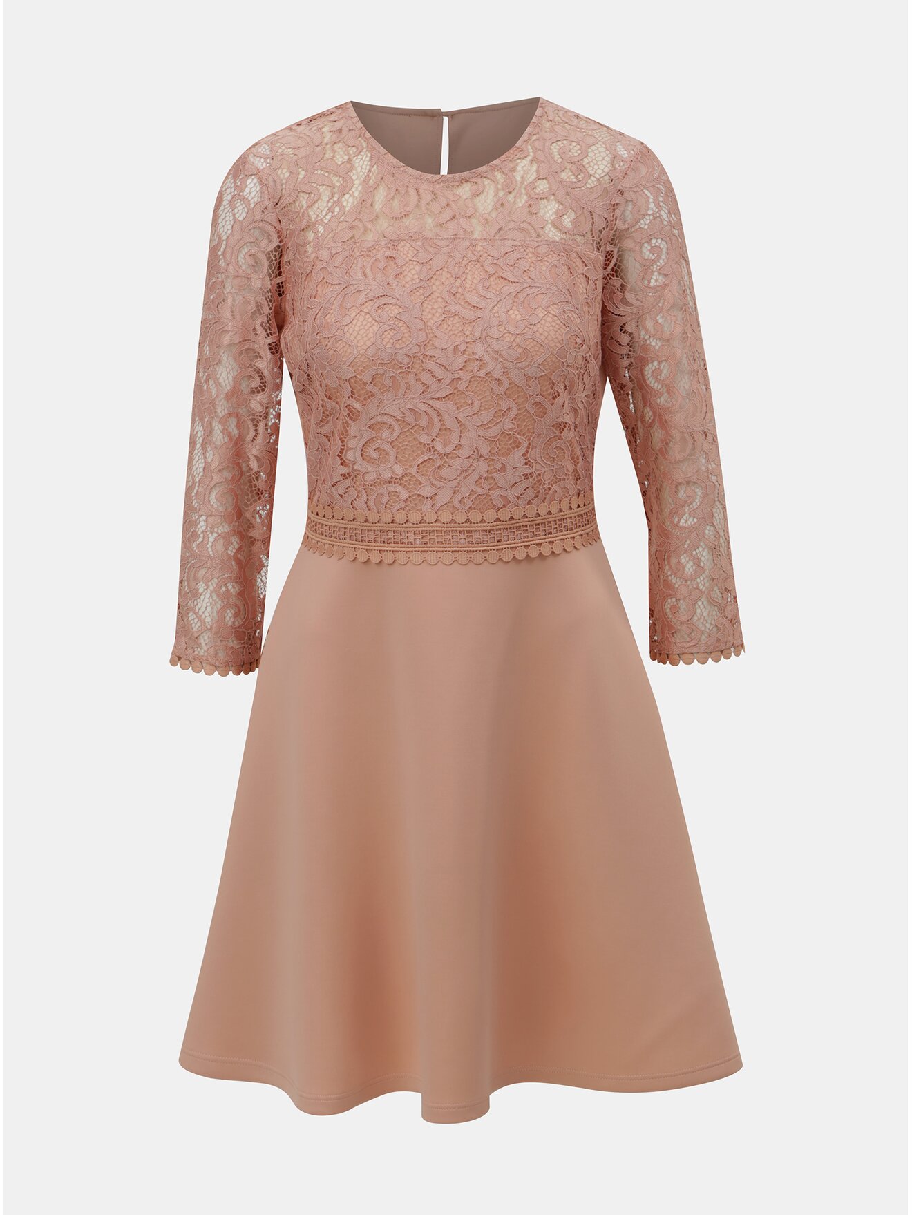 Světle růžové šaty s krajkovým topem Dorothy Perkins