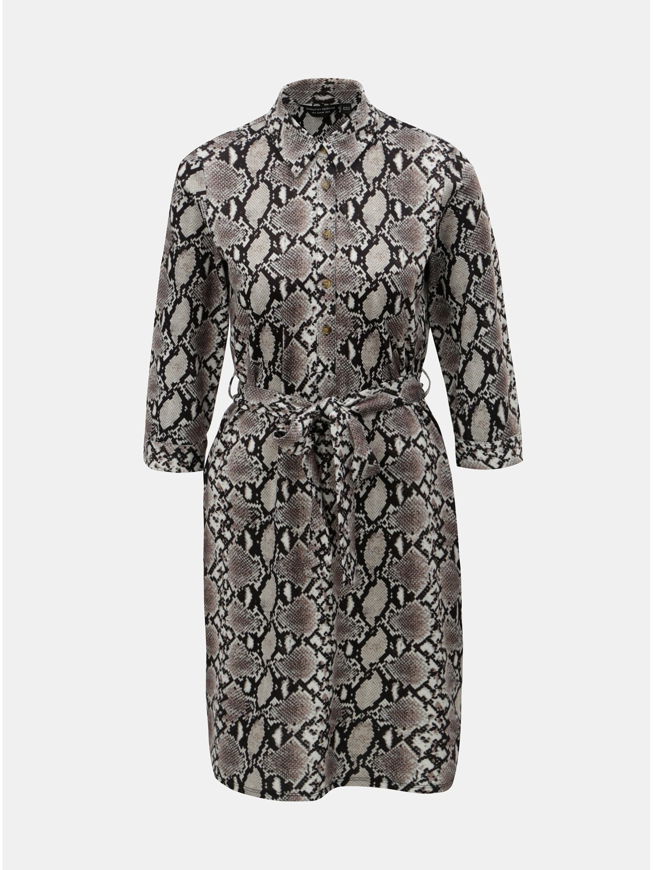 Krémové košilové šaty s hadím vzorem Dorothy Perkins