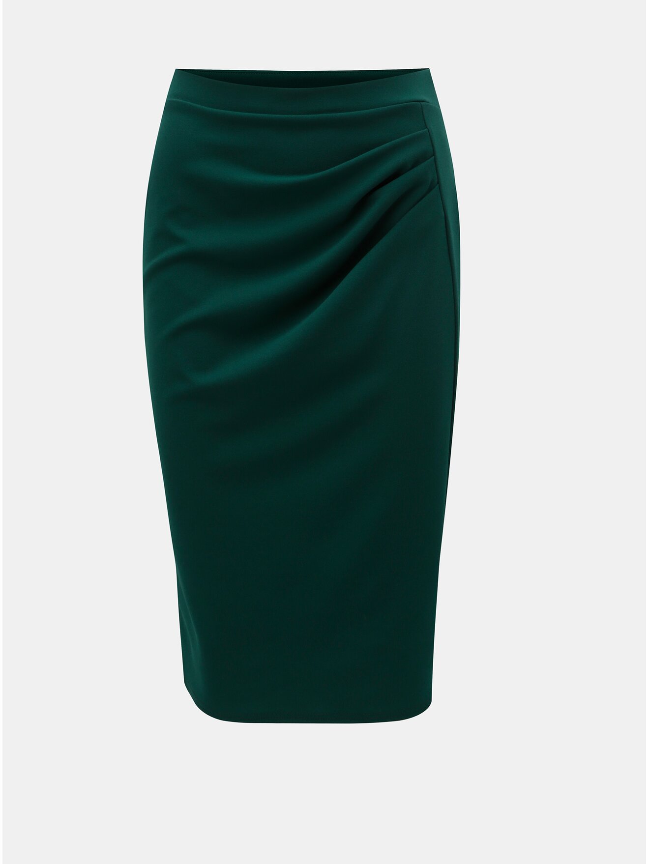Tmavě zelená sukně s řasením na boku Dorothy Perkins