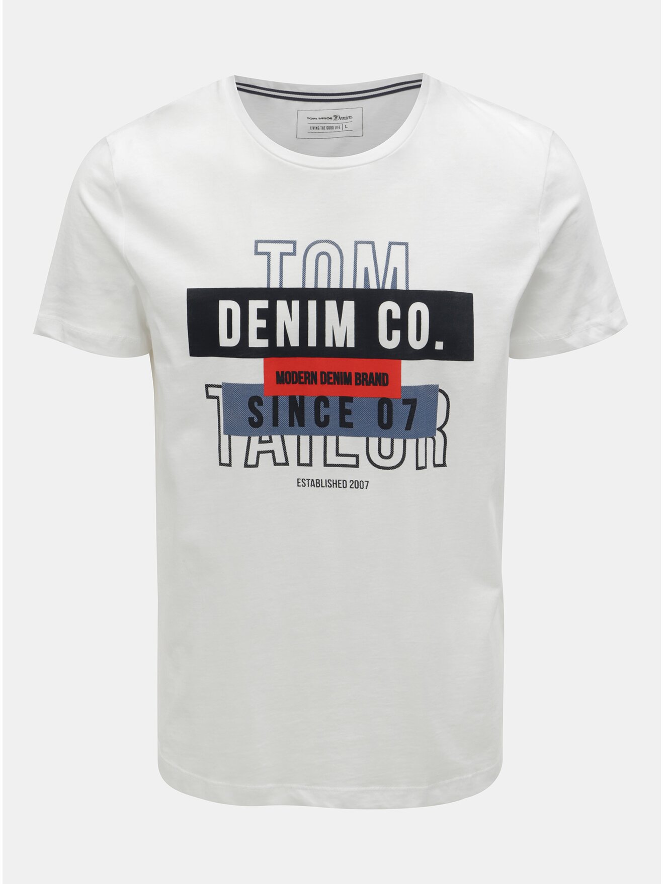 Bílé pánské tričko s potiskem Tom Tailor Denim
