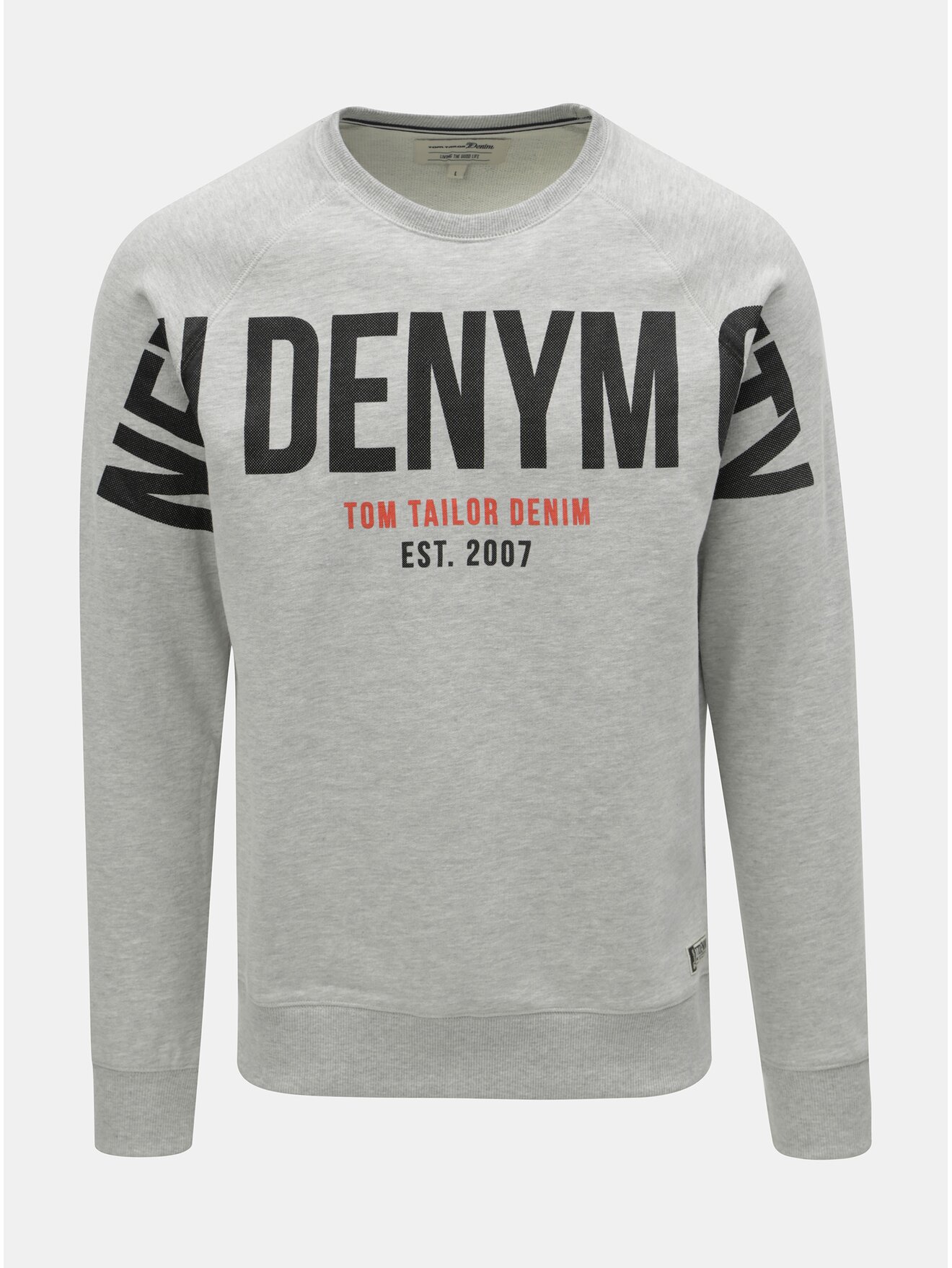 Světle šedá pánská mikina s potiskem Tom Tailor Denim