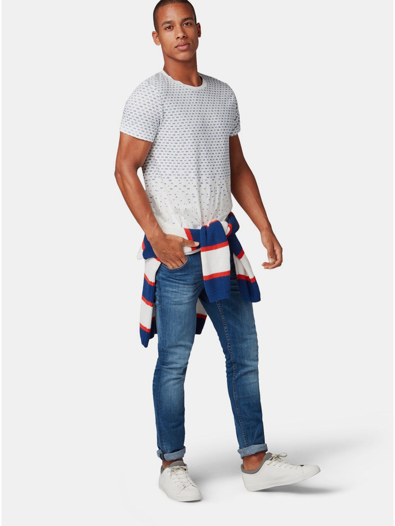 Bílé pánské tričko s potiskem Tom Tailor Denim