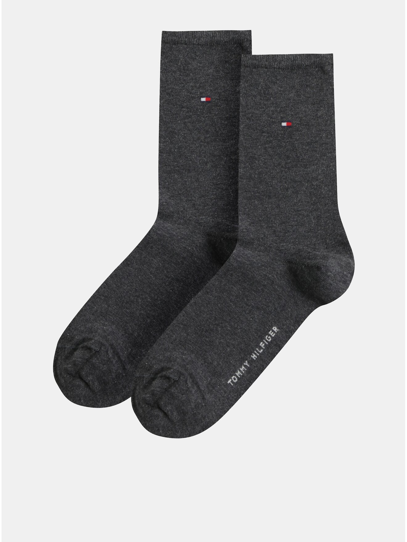 Sada dvou párů dámských ponožek v tmavě šedé barvě Tommy Hilfiger