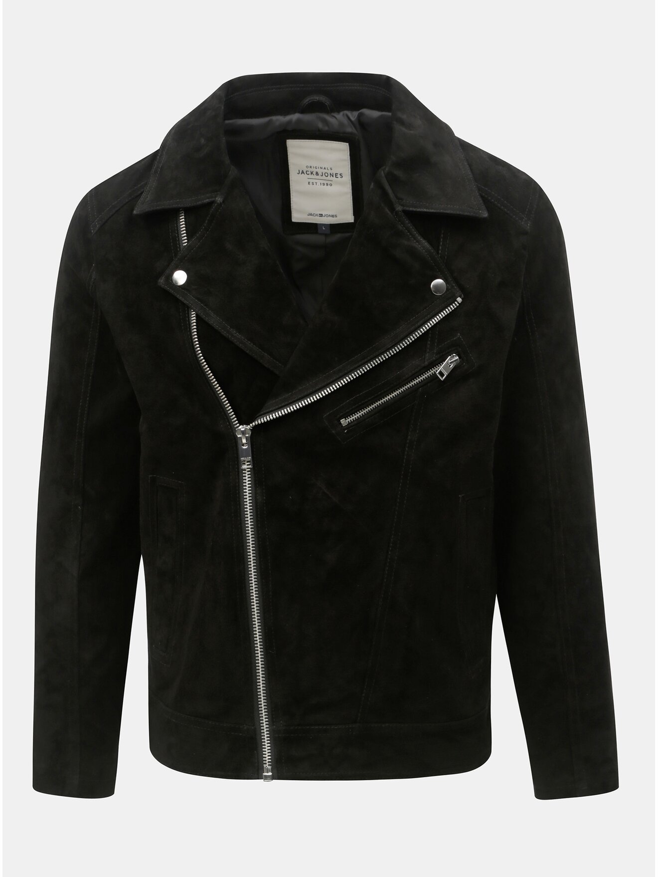 Černý kožený křivák Jack & Jones Dane