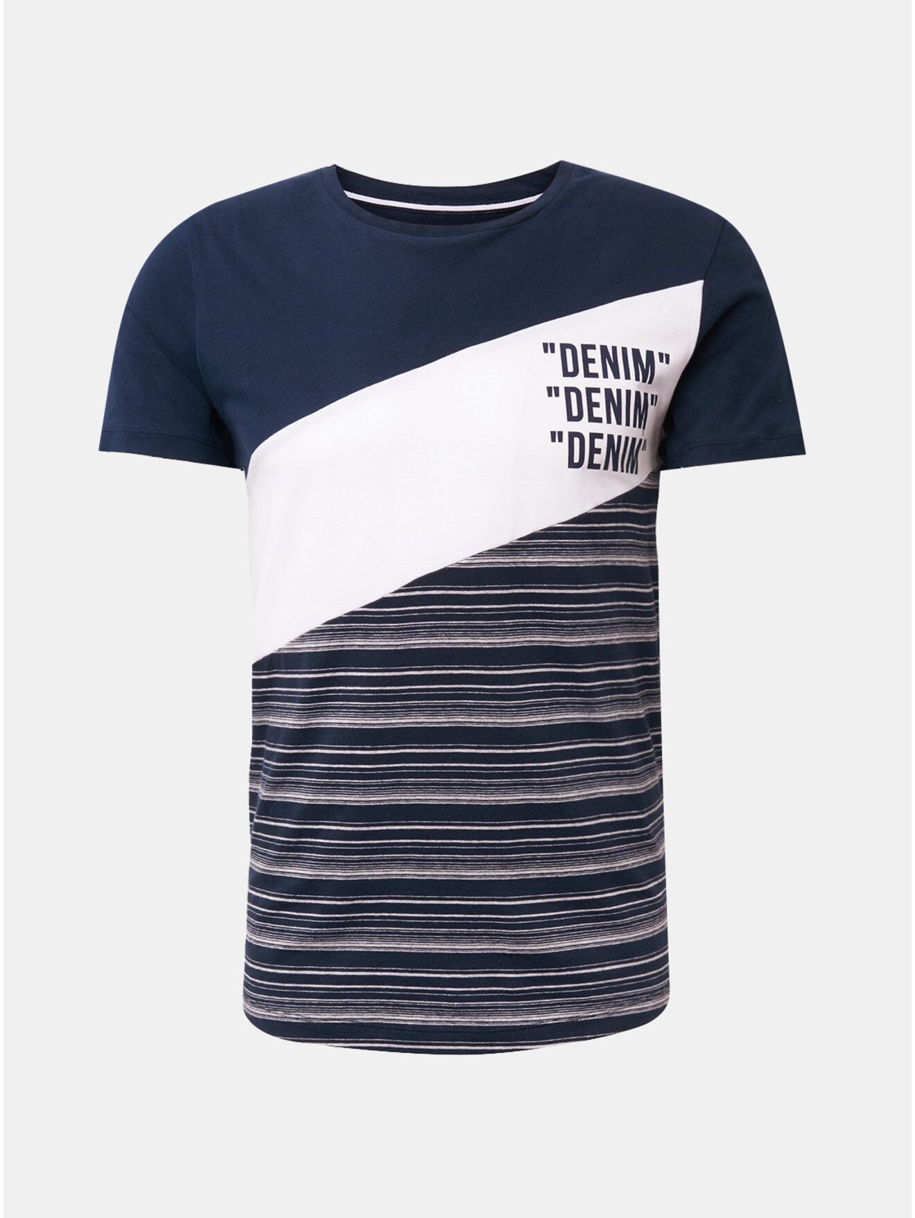 Bílo-modré tričko s potiskem Tom Tailor Denim