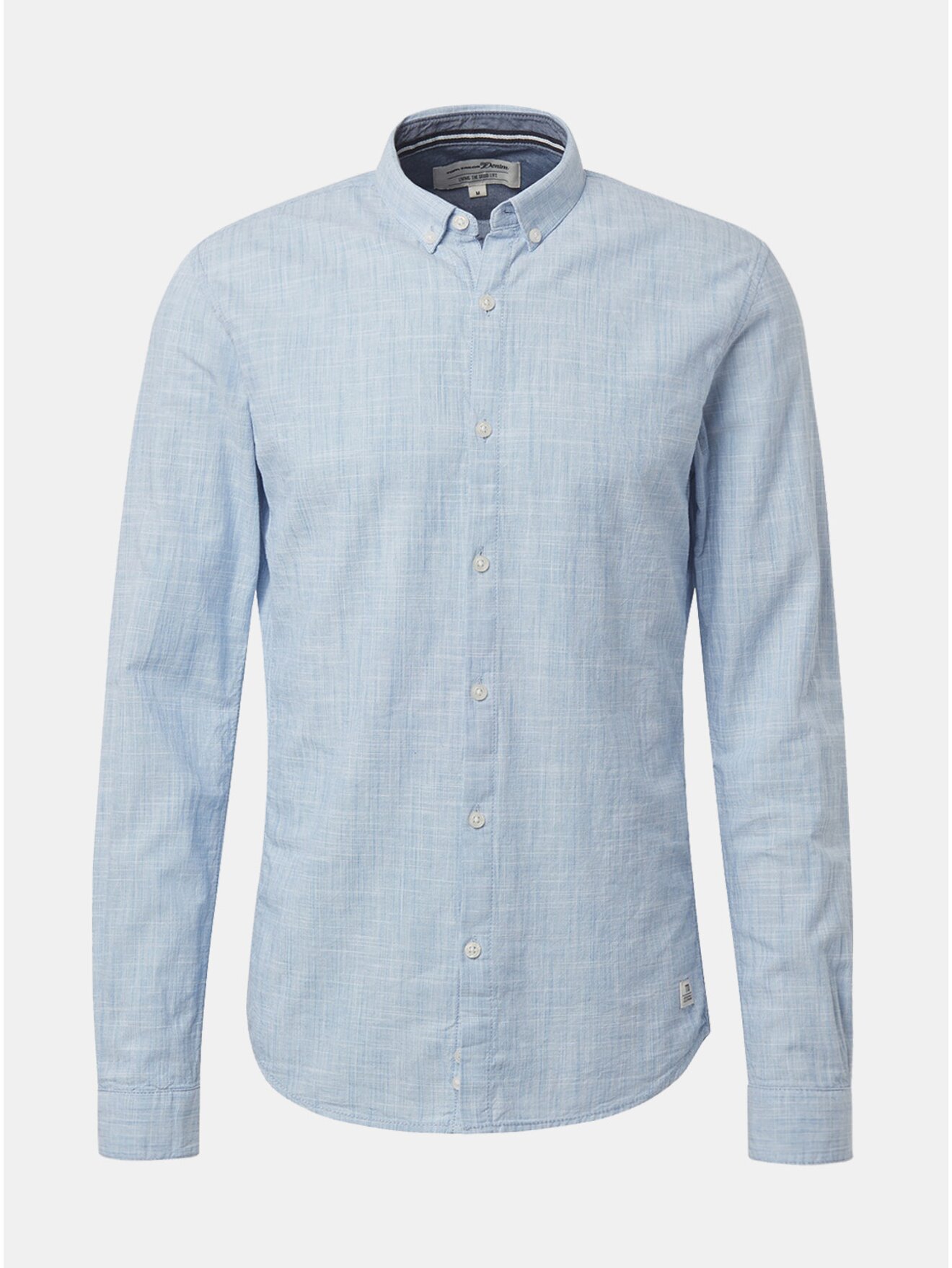 Světle modrá pánská žíhaná košile Tom Tailor Denim