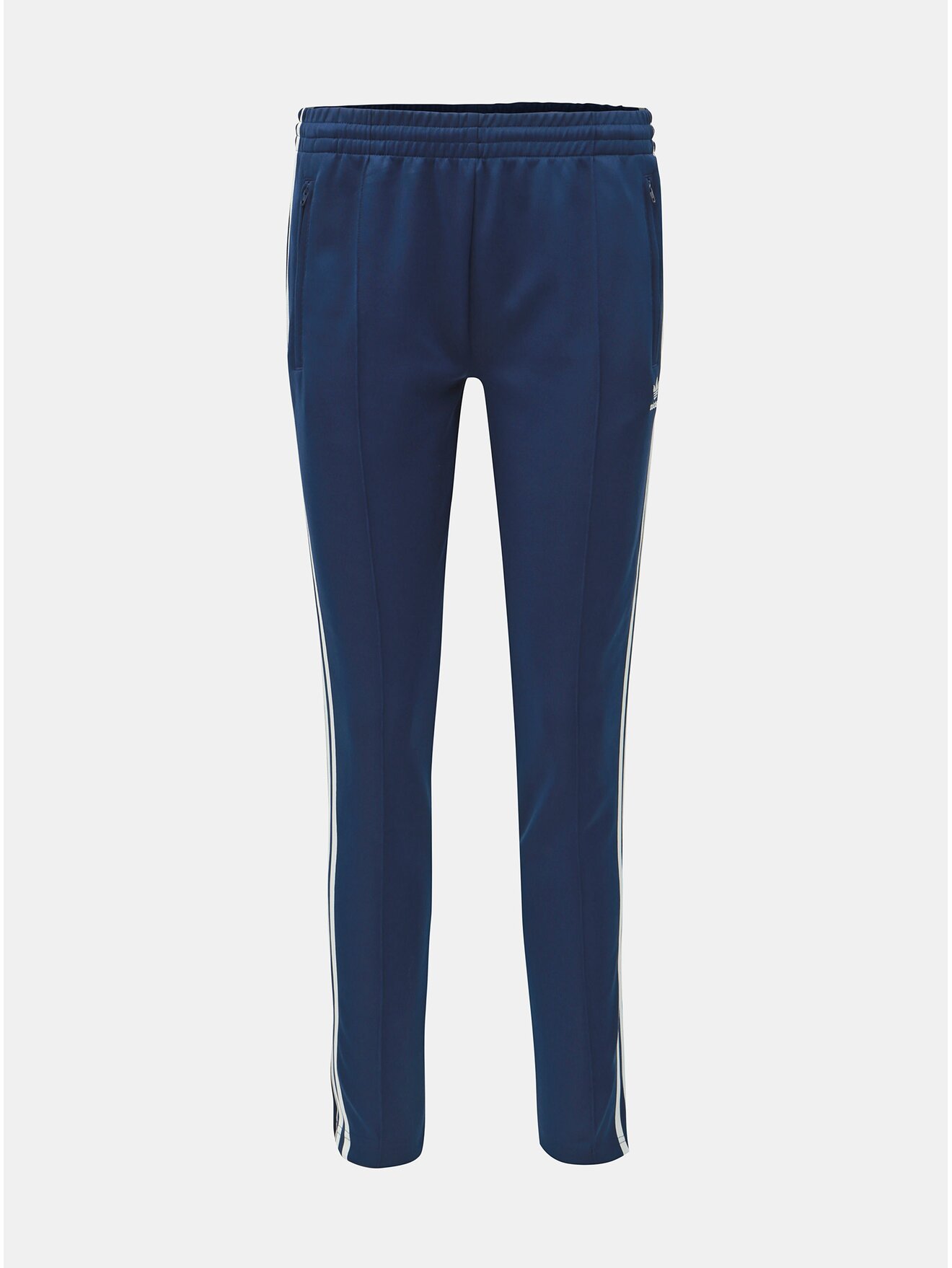 Tmavě modré dámské tepláky s pruhy adidas Originals
