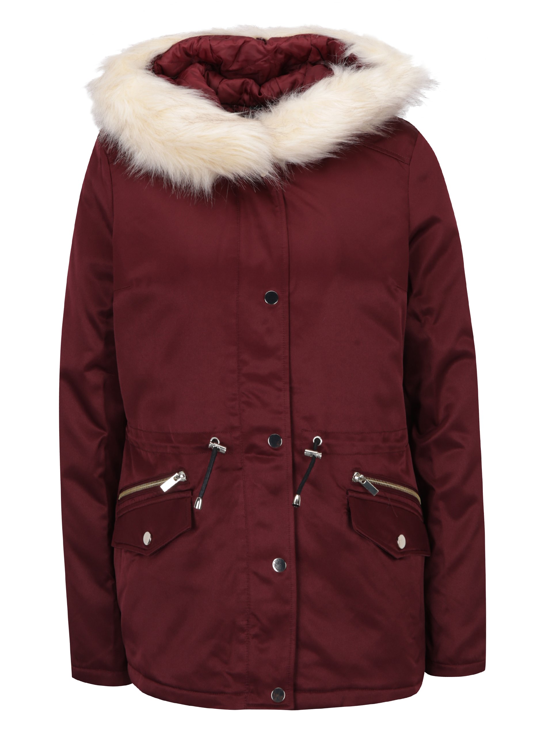 Vínová zimní parka s kapucí Dorothy Perkins