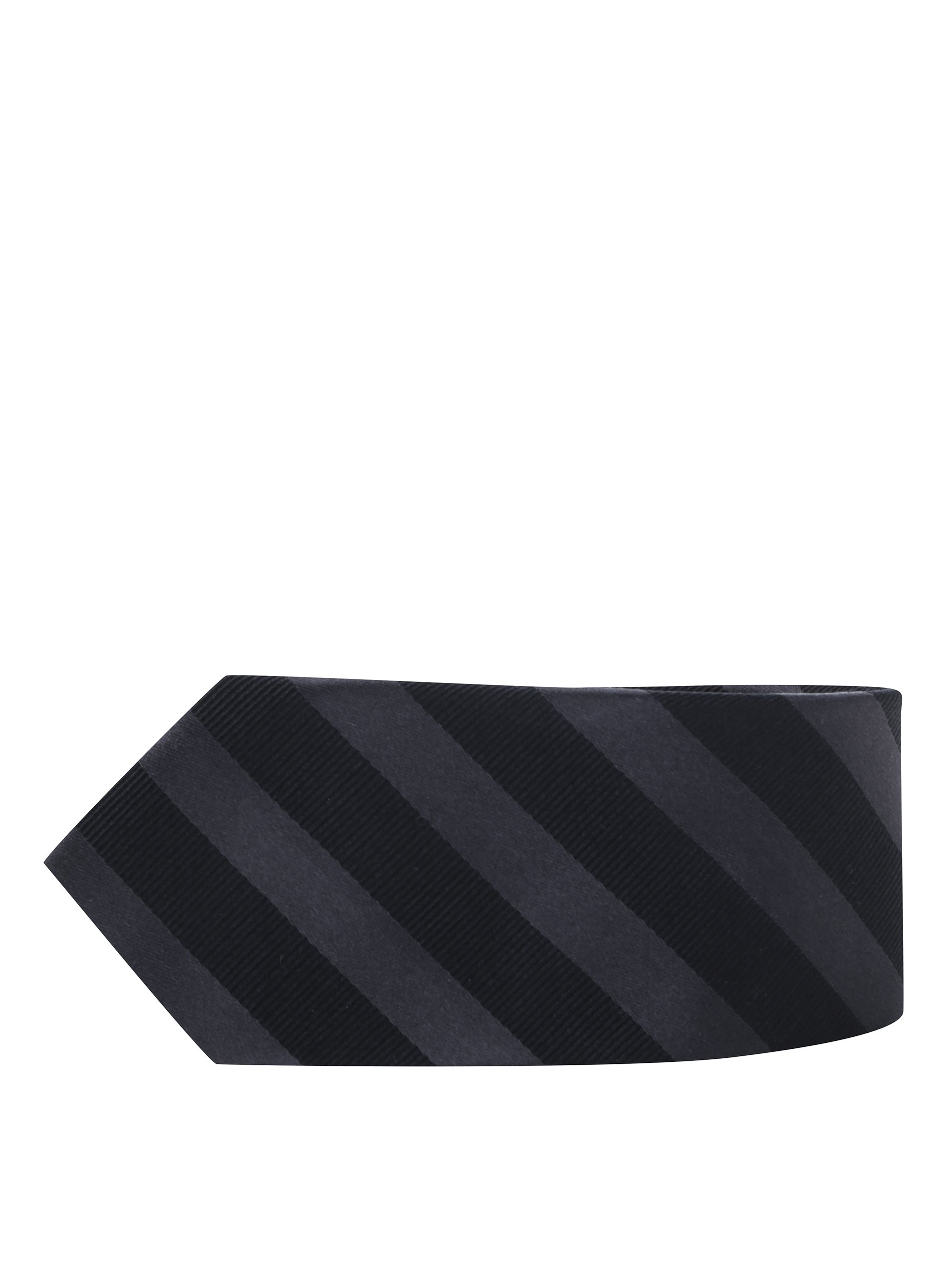 Černá hedvábná pruhovaná kravata Selected Homme New Černá hedvábná pruhovaná kravata Selected Homme New