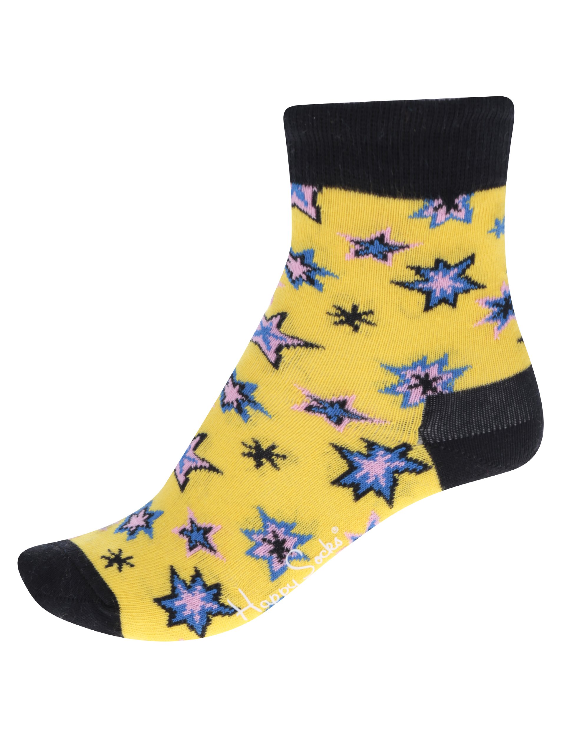 Černo-žluté dětské ponožky s motivem hvězd Happy Socks Bang Bang Černo-žluté dětské ponožky s motivem hvězd Happy Socks Bang Bang