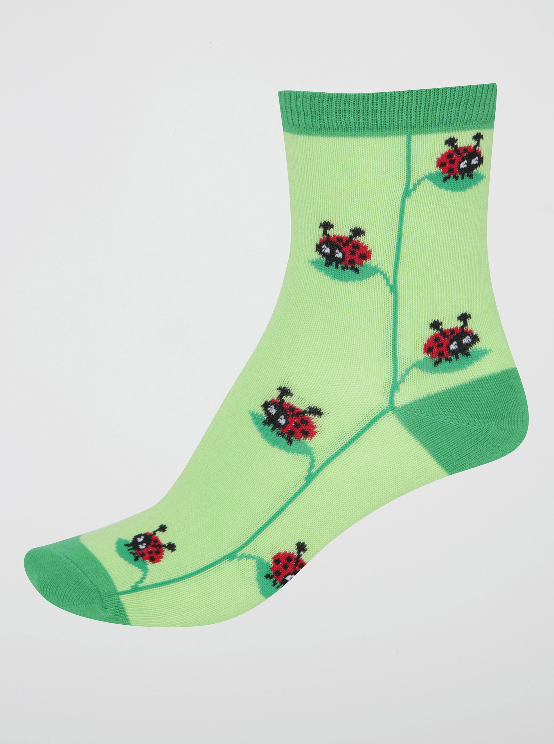Zelené dětské ponožky s beruškami Sock It to Me Lady Bug
